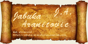 Jabuka Aranitović vizit kartica
